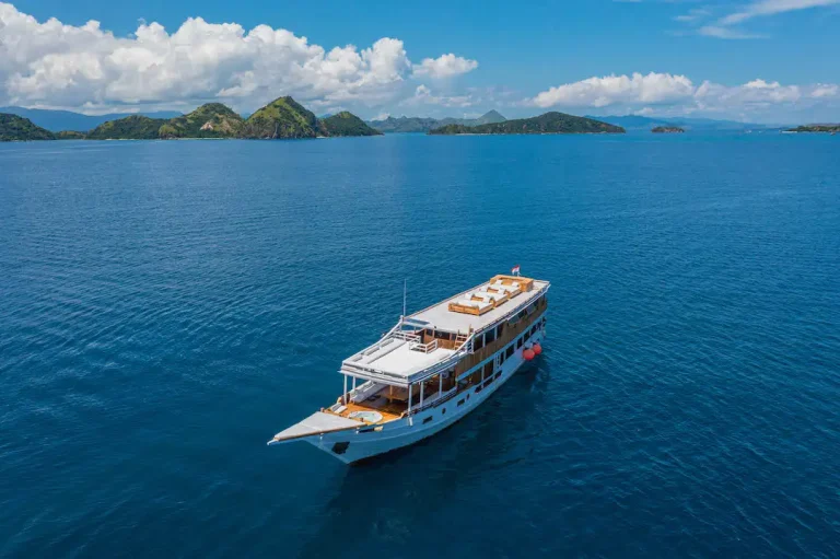 A charter vessel under way in Komodo National Park